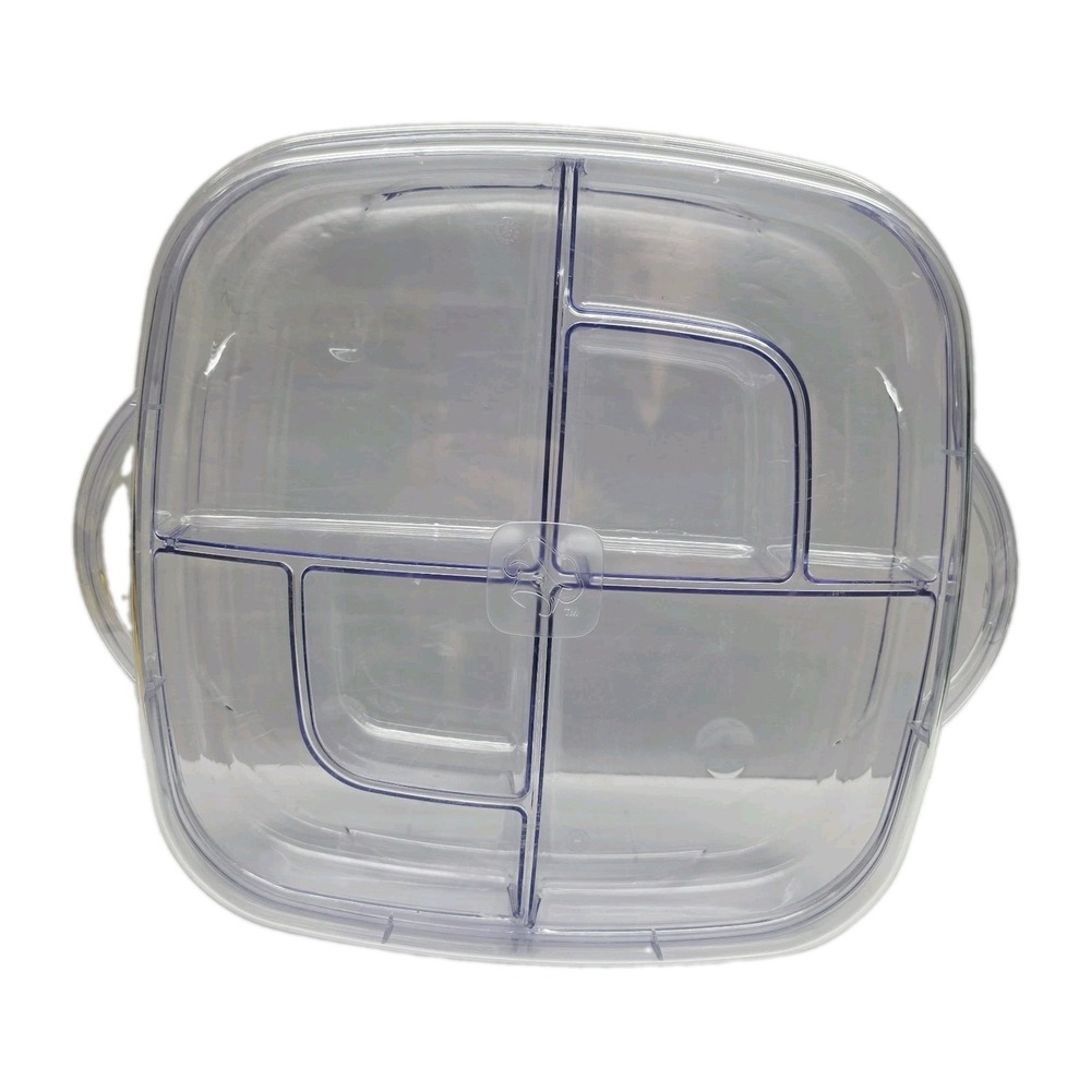 Pampered Chef Large Square Cool and Serve Divider Tray & Inserts Veggie Snacks